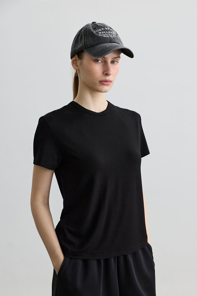 BE BLUE - SİYAH FIT KISA KOLLU T-SHIRT