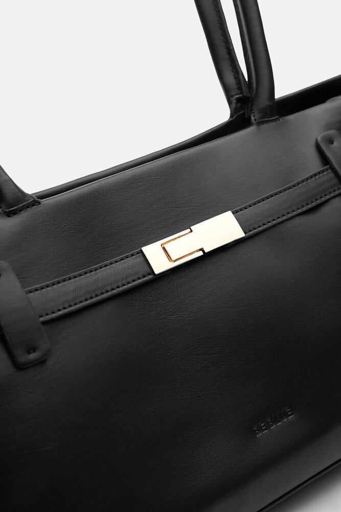 BE BLUE - SİYAH GOLD TOKA DETAYLI OMUZ ÇANTASI