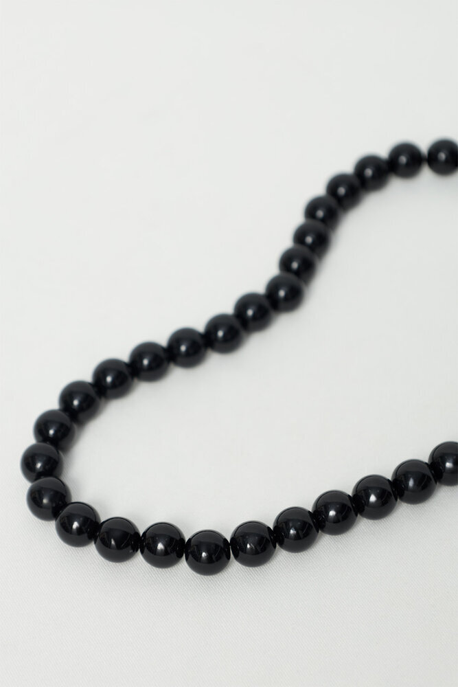 BE BLUE - SİYAH İNCİ GÖRÜNÜMLÜ KOLYE