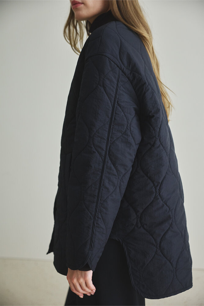 BE BLUE - SİYAH KADİFE YAKALI KAPİTONE MONT