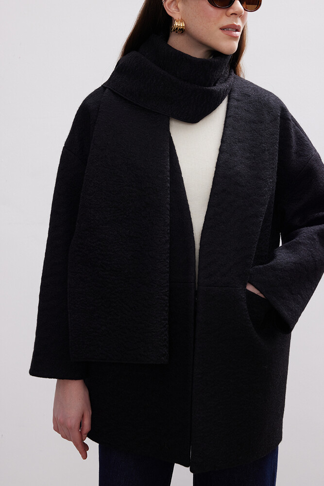 BE BLUE - SİYAH ATKILI KABAN