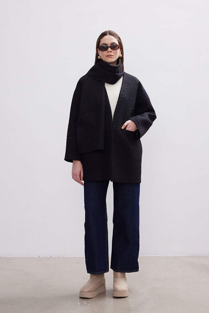 BE BLUE - SİYAH ATKILI KABAN