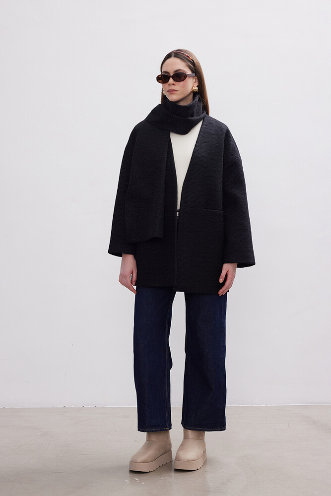 BE BLUE - SİYAH ATKILI KABAN