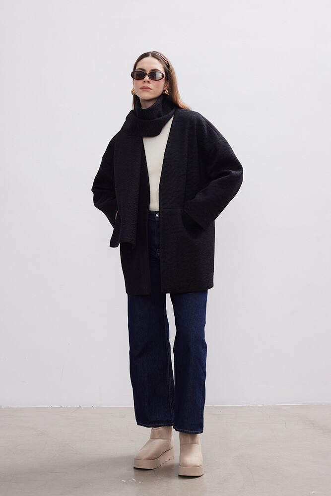 BE BLUE - SİYAH ATKILI KABAN