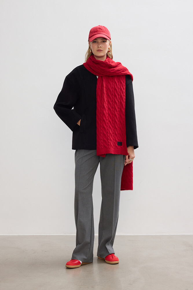 BE BLUE - SİYAH MİNİMAL KISA KAŞE KABAN