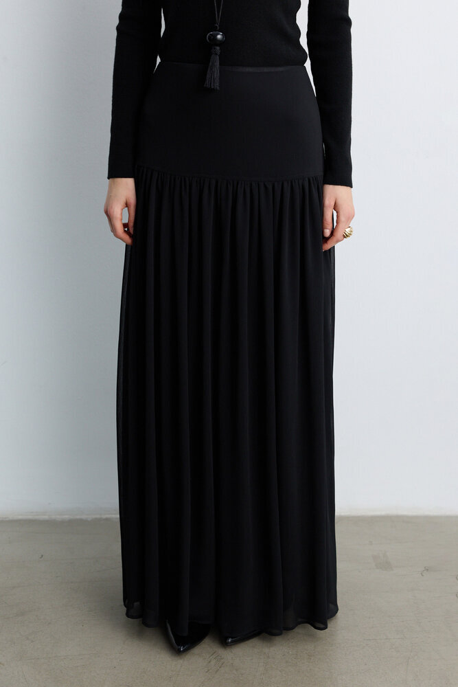 BE BLUE - SİYAH KORSAJLI UZUN ETEK