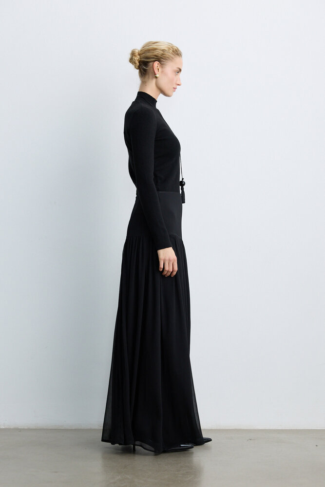 BE BLUE - SİYAH KORSAJLI UZUN ETEK