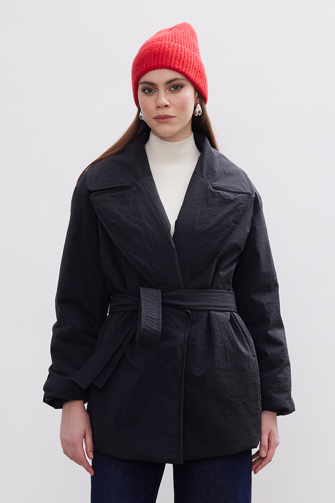 BE BLUE - SİYAH KRUVAZE ŞİŞME MONT