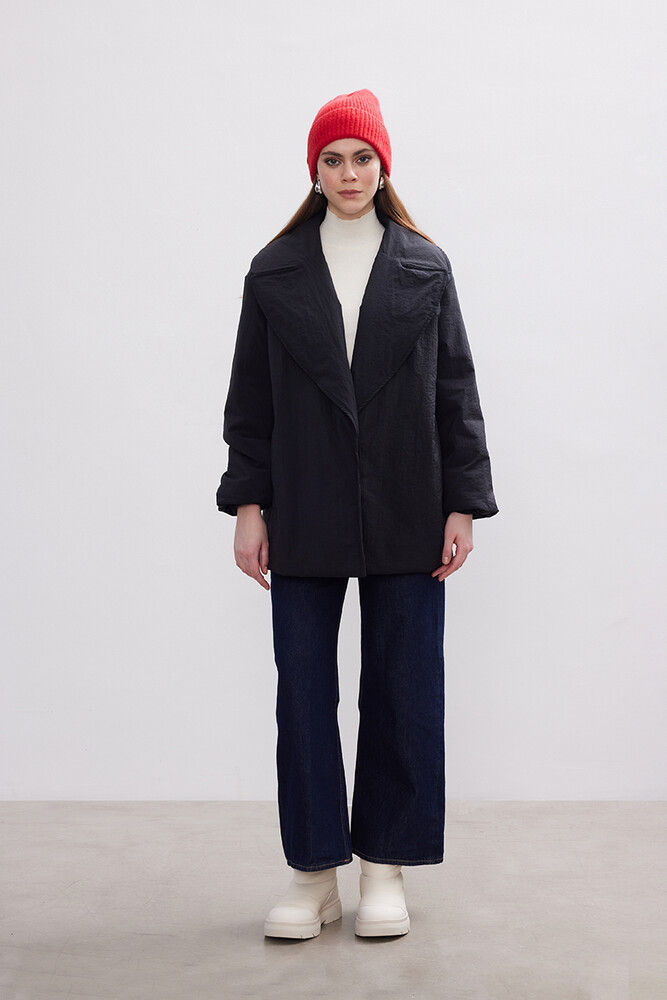 BE BLUE - SİYAH KRUVAZE ŞİŞME MONT