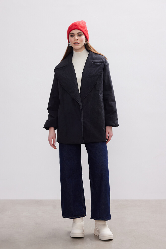 BE BLUE - SİYAH KRUVAZE ŞİŞME MONT