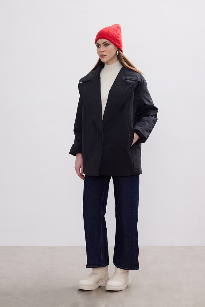 BE BLUE - SİYAH KRUVAZE ŞİŞME MONT