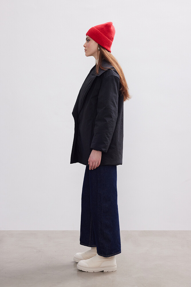 BE BLUE - SİYAH KRUVAZE ŞİŞME MONT