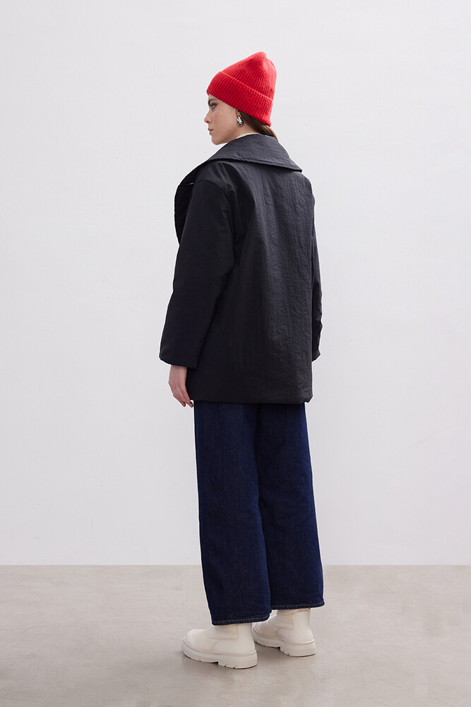 BE BLUE - SİYAH KRUVAZE ŞİŞME MONT