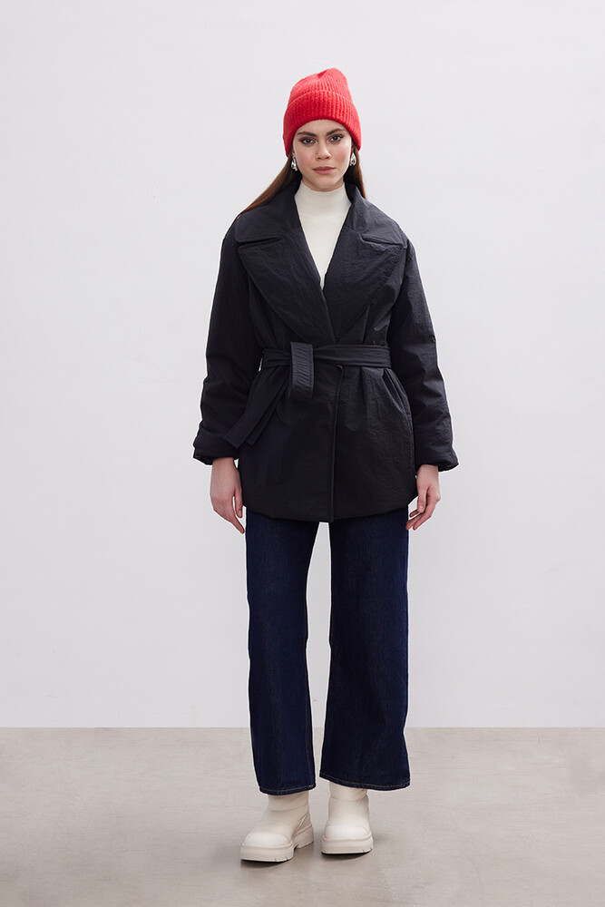 BE BLUE - SİYAH KRUVAZE ŞİŞME MONT