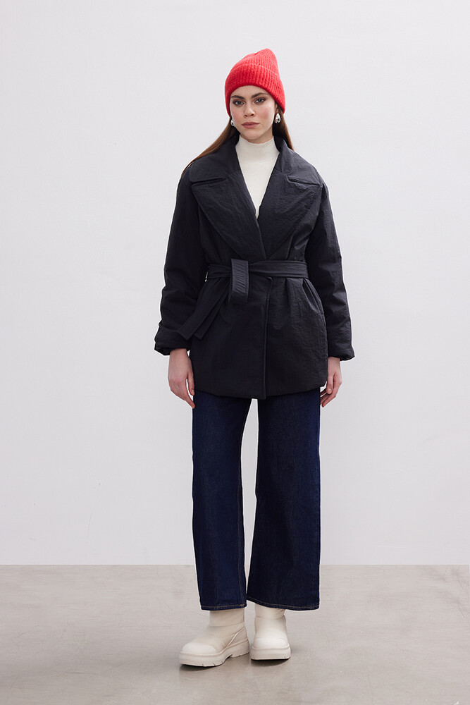 BE BLUE - SİYAH KRUVAZE ŞİŞME MONT