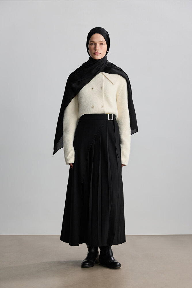 BE BLUE - SİYAH MAGNOLIA MAT JAKARLI ŞAL