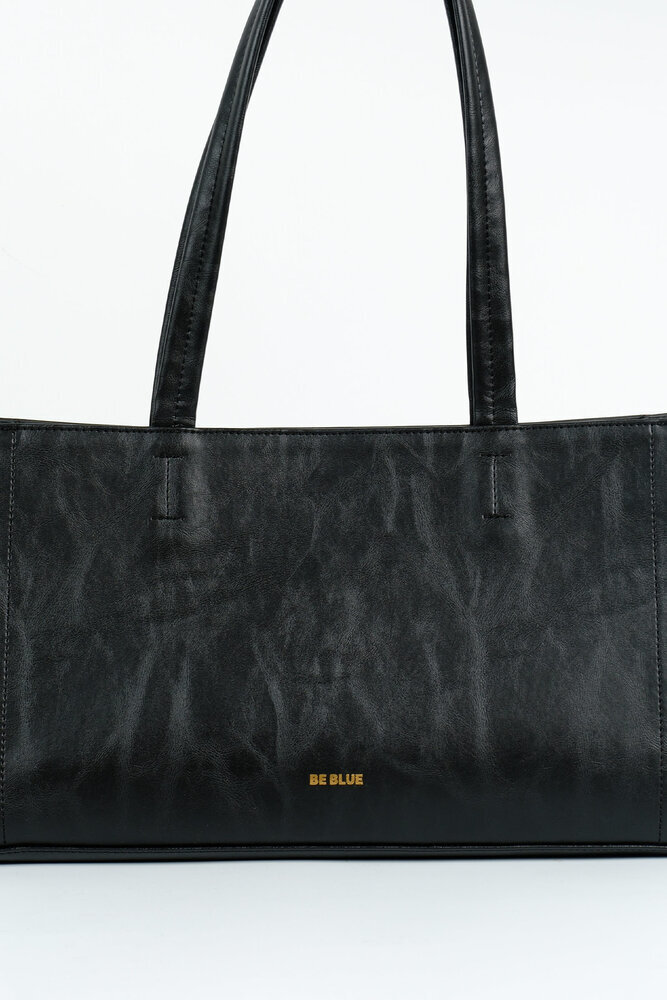 BE BLUE - SİYAH MİNİMAL OMUZ ÇANTASI