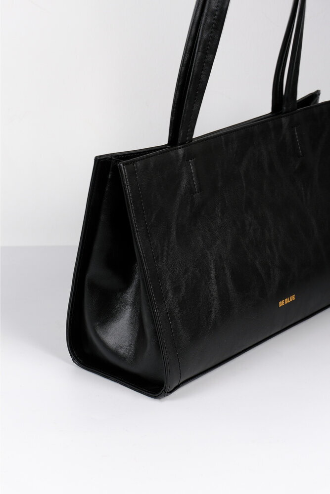 BE BLUE - SİYAH MİNİMAL OMUZ ÇANTASI