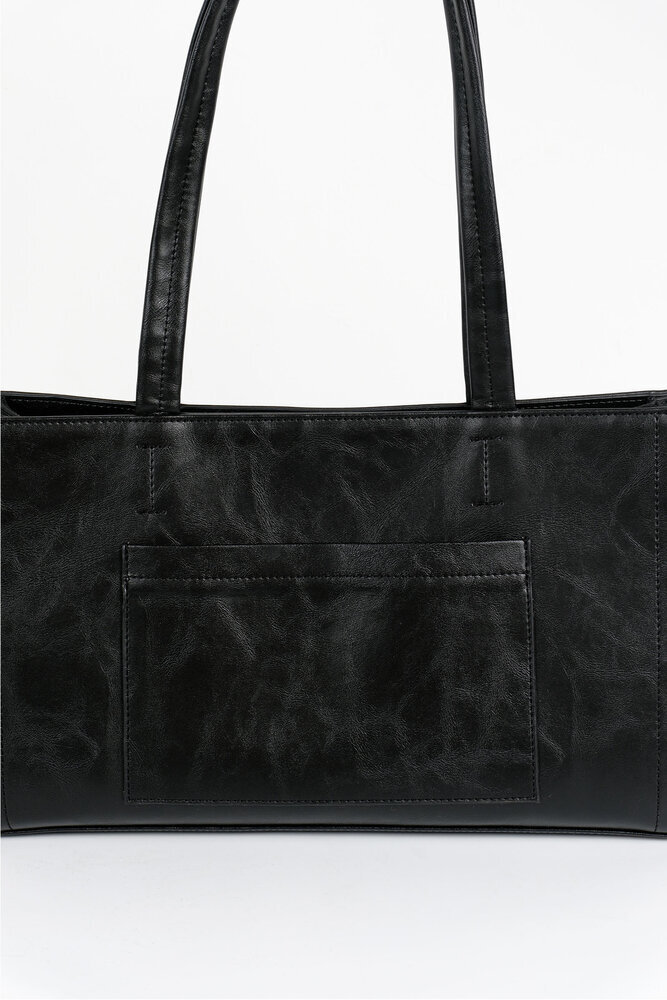 BE BLUE - SİYAH MİNİMAL OMUZ ÇANTASI