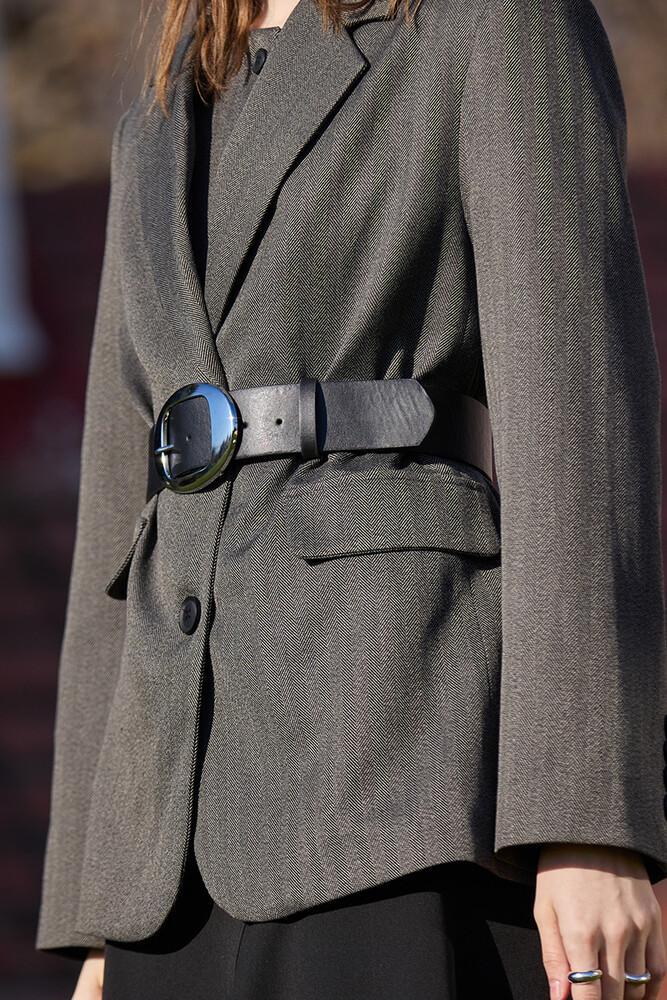 BE BLUE - SİYAH OVAL TOKA DETAYLI BEL KEMERİ