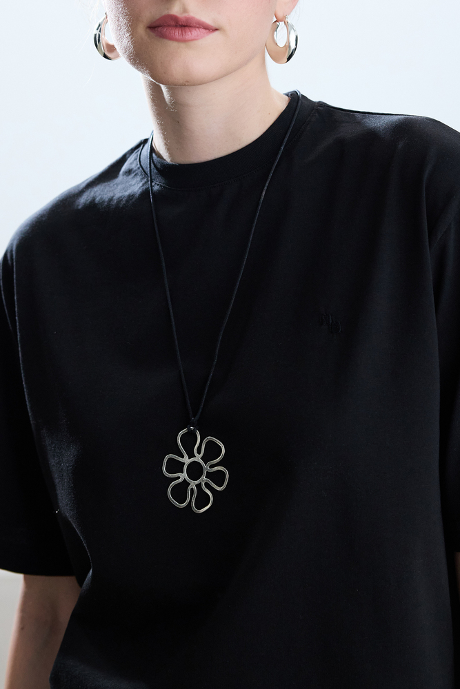 BE BLUE - SİYAH PAMUKLU T-SHIRT