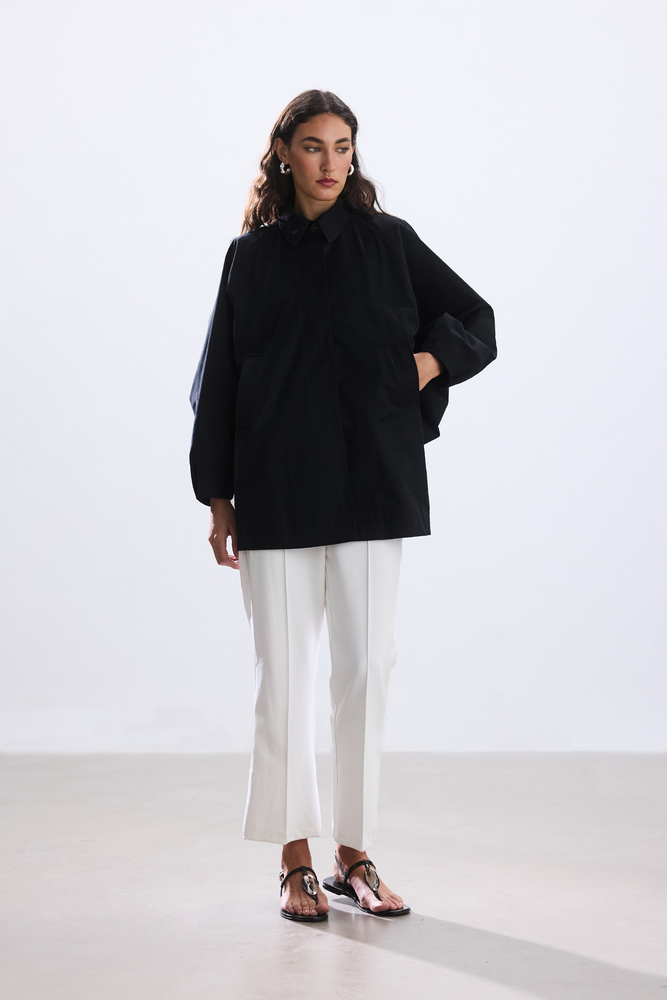 BE BLUE - SİYAH PELERİN TRENÇKOT