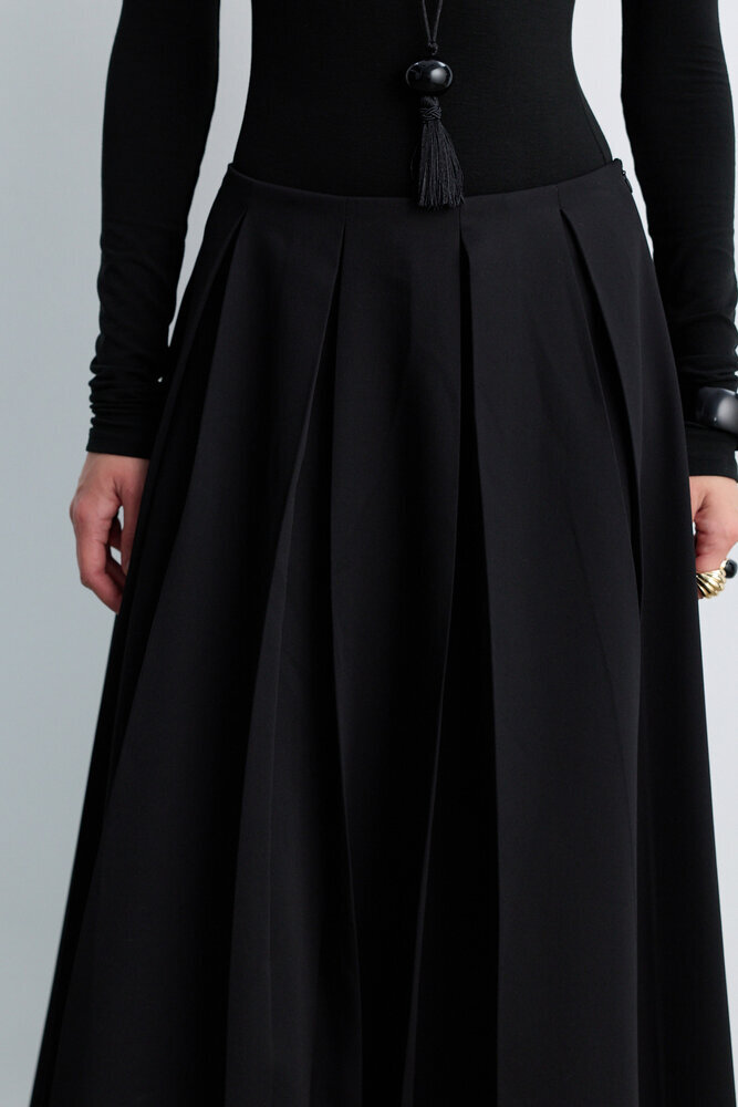 BE BLUE - SİYAH PİLELİ ETEK