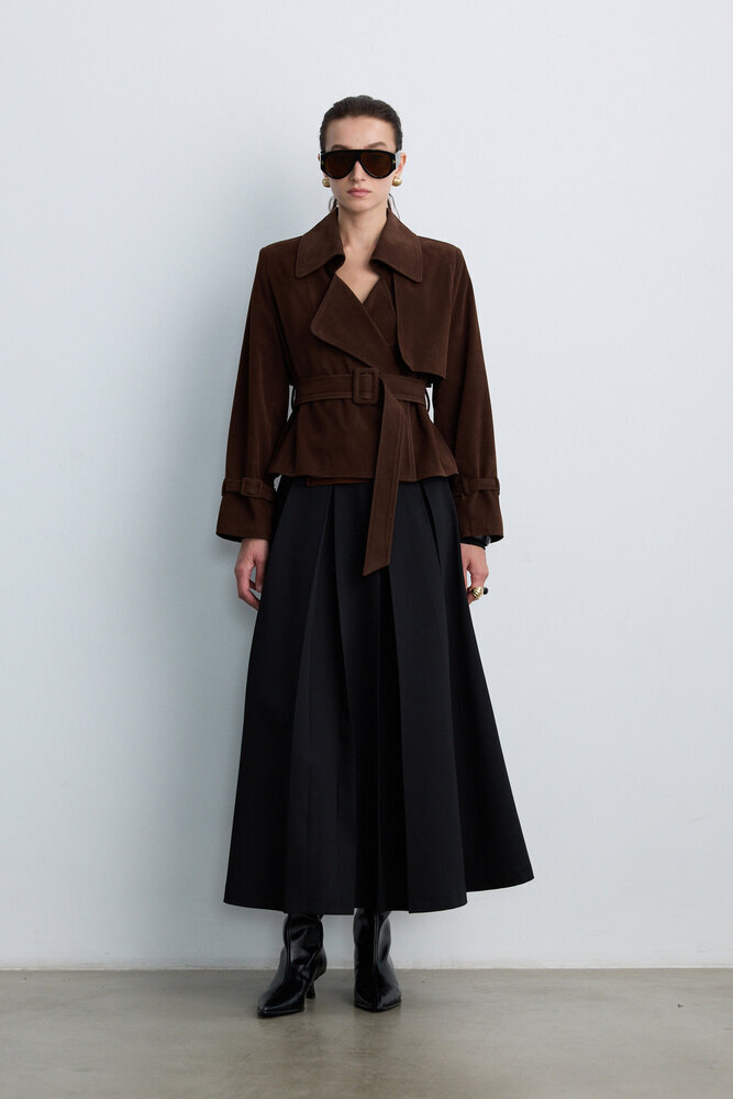 BE BLUE - SİYAH PİLELİ ETEK