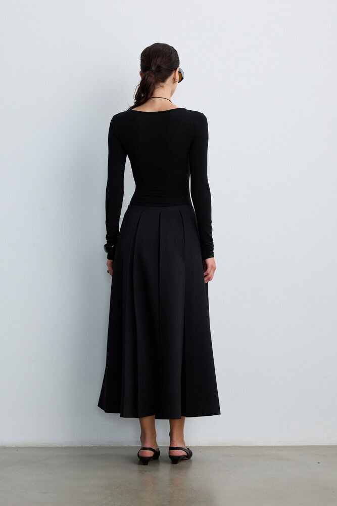 BE BLUE - SİYAH PİLELİ ETEK