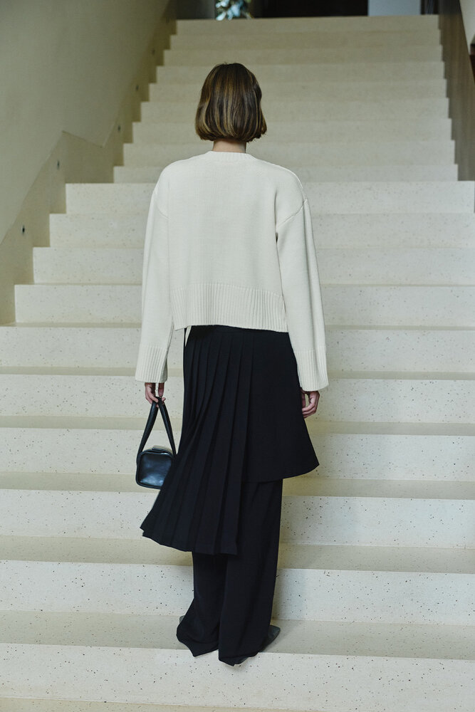 BE BLUE - SİYAH PİLİSE ETEKLİ PANTOLON