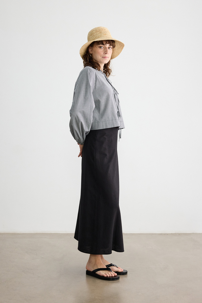 BE BLUE - SİYAH PÖTİKARE BAĞLAMALI ÜST