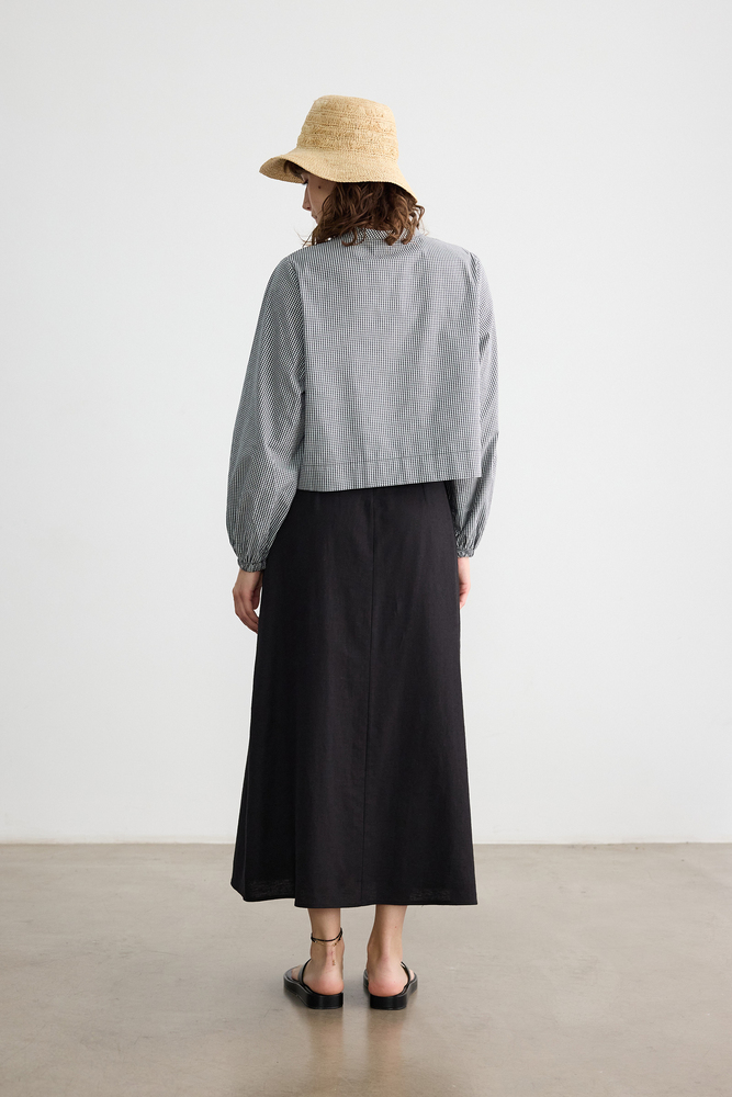 BE BLUE - SİYAH PÖTİKARE BAĞLAMALI ÜST