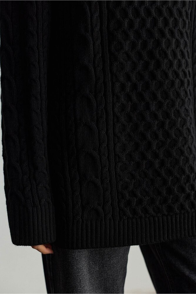 BE BLUE - SİYAH SAÇ ÖRGÜ KAZAK