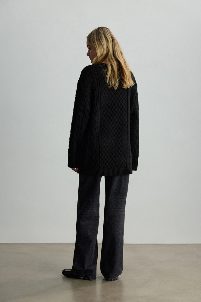 BE BLUE - SİYAH SAÇ ÖRGÜ KAZAK