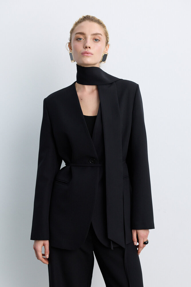 BE BLUE - SİYAH ŞAL DETAYLI BLAZER