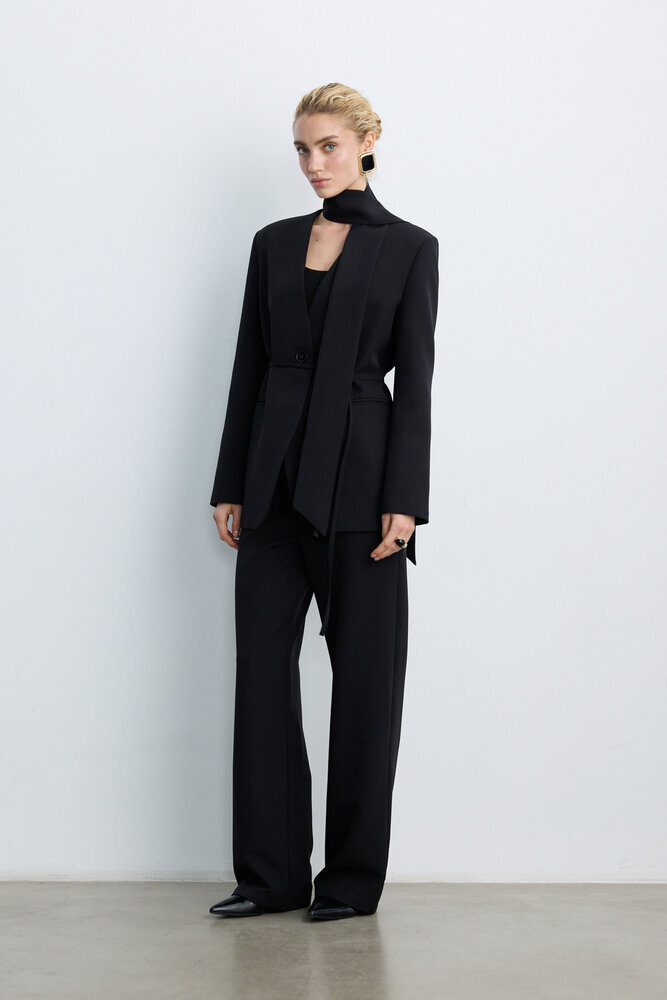 BE BLUE - SİYAH ŞAL DETAYLI BLAZER