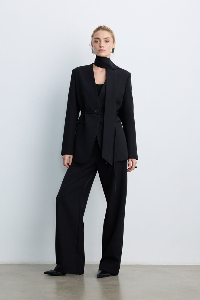 BE BLUE - SİYAH ŞAL DETAYLI BLAZER