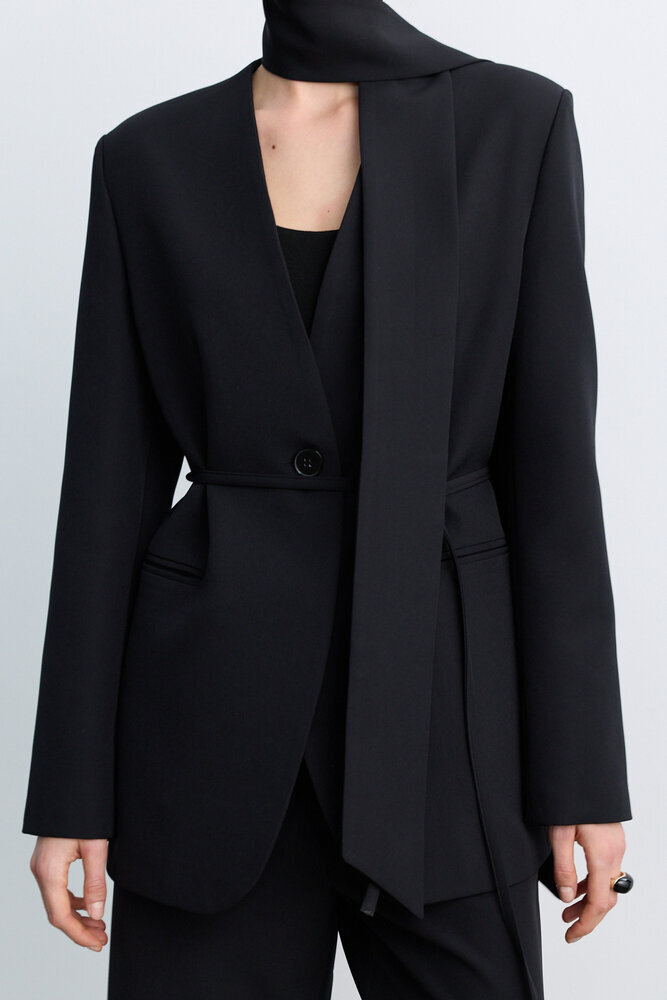 BE BLUE - SİYAH ŞAL DETAYLI BLAZER