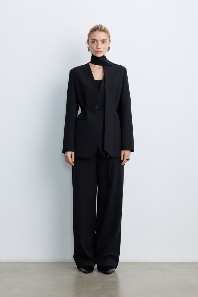 BE BLUE - SİYAH ŞAL DETAYLI BLAZER