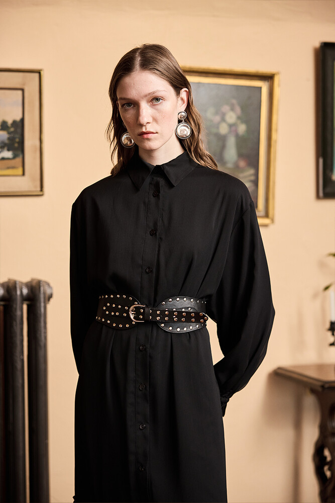 BE BLUE - SİYAH ŞİFON ELBİSE