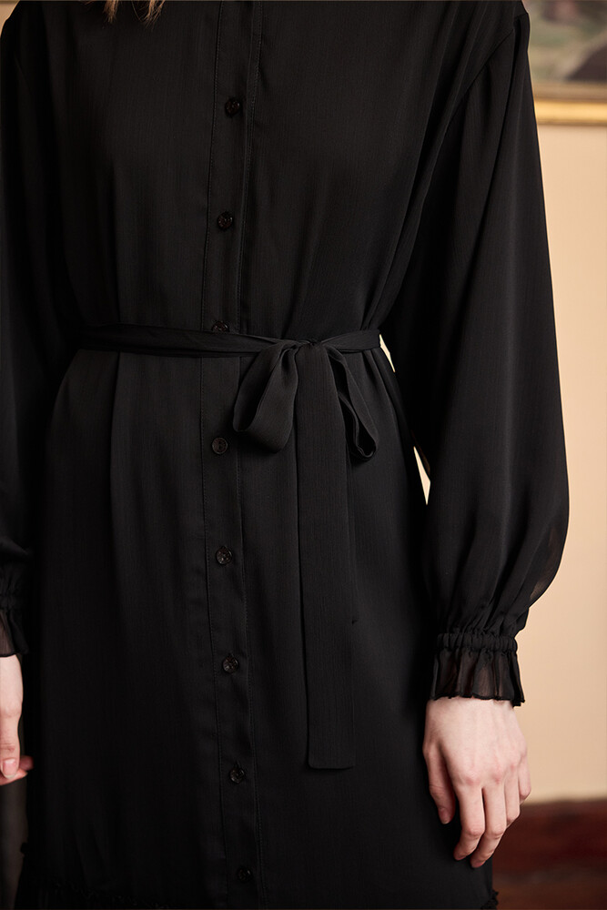 BE BLUE - SİYAH ŞİFON ELBİSE