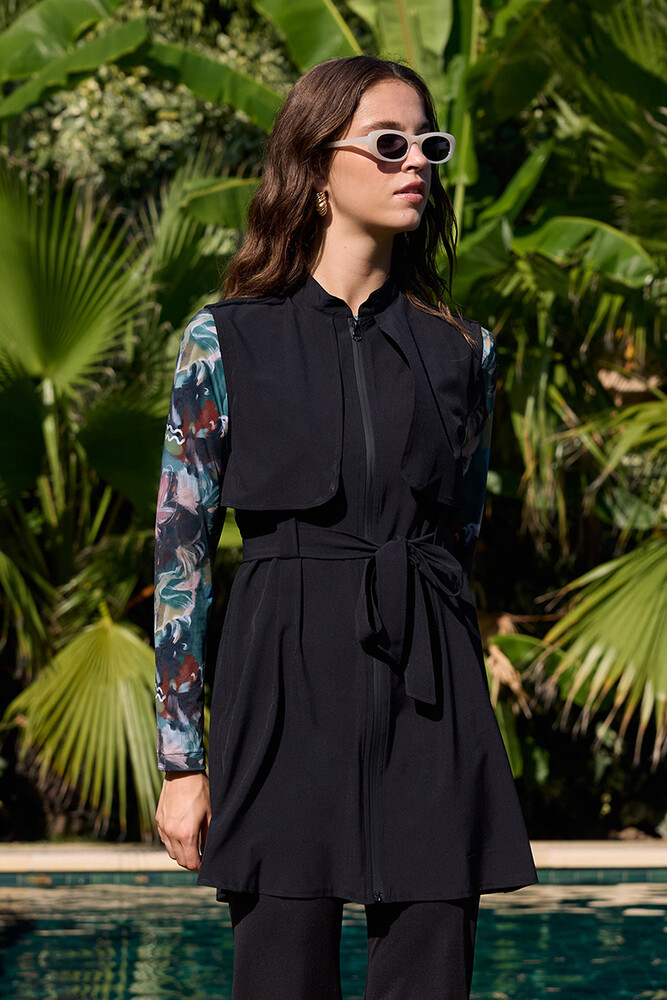 BE BLUE - SİYAH TRENÇ TESETTÜR MAYO JİLE