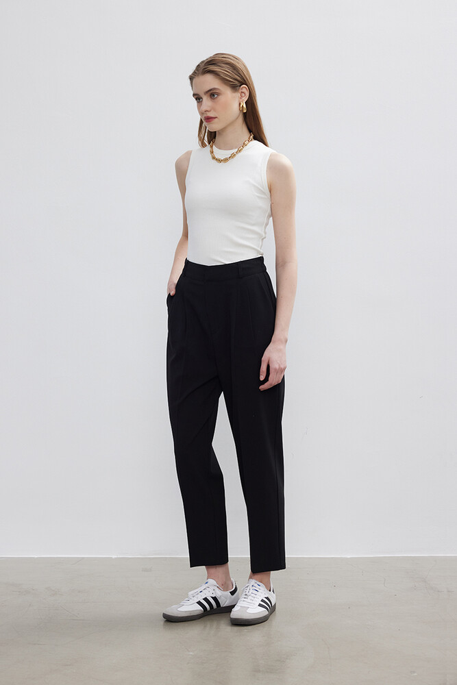 BE BLUE - SİYAH ÜTÜ İZLİ PANTOLON (1)