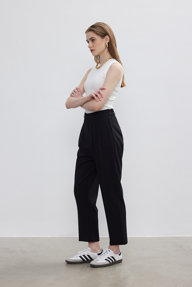 BE BLUE - SİYAH ÜTÜ İZLİ PANTOLON