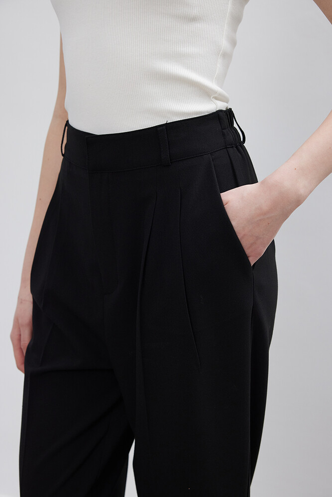 BE BLUE - SİYAH ÜTÜ İZLİ PANTOLON