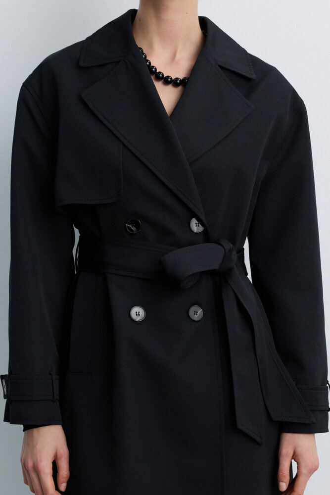 BE BLUE - SİYAH UZUN CAPSULE TRENÇKOT