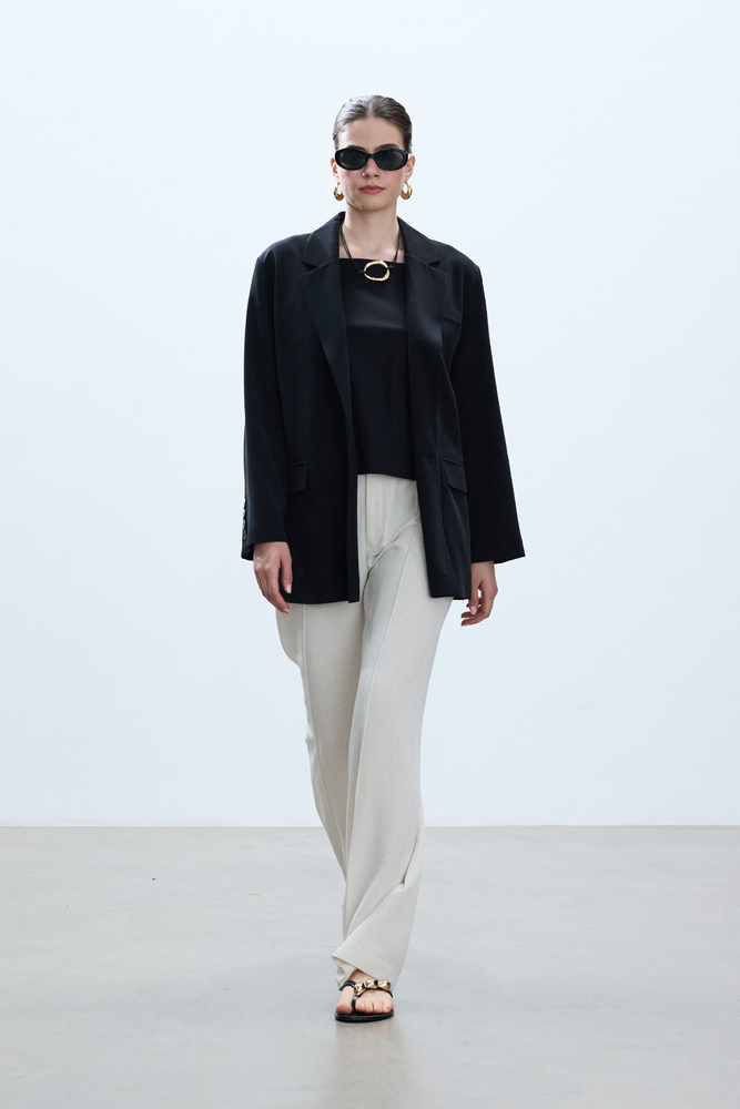 BE BLUE - SİYAH YIRTMAÇLI BLAZER (1)