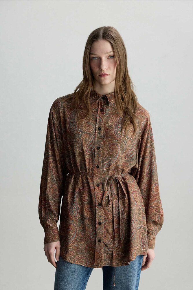 BE BLUE - SOFT ŞAL DESENLİ VINTAGE GÖMLEK