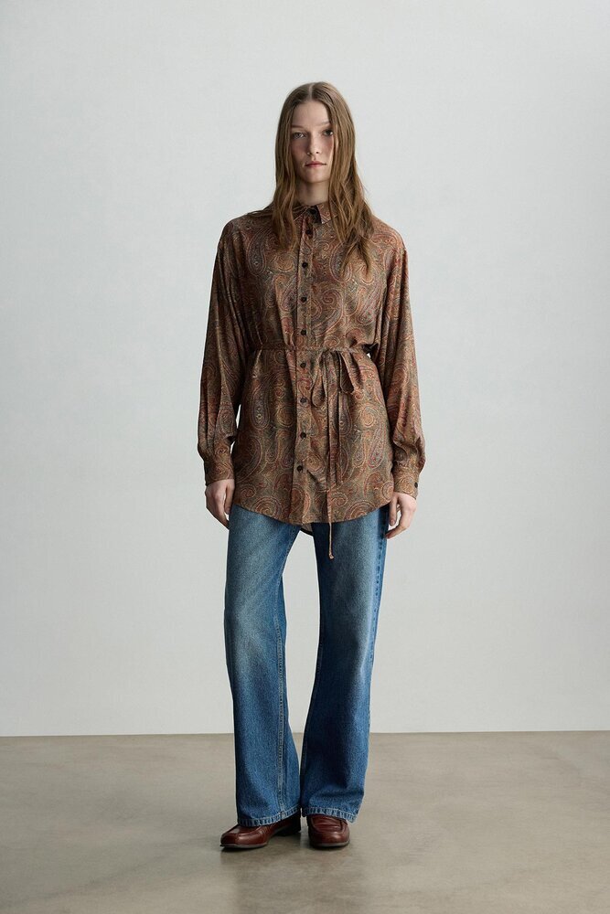 BE BLUE - SOFT ŞAL DESENLİ VINTAGE GÖMLEK