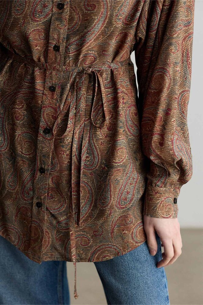 BE BLUE - SOFT ŞAL DESENLİ VINTAGE GÖMLEK